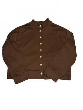 Brown button front cardigan sweater